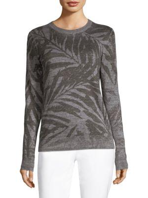 Michael Kors Collection Linen Palm-print Pullover