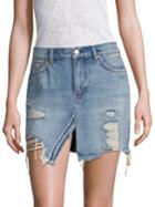 Free People We The Free Relaxed & Destroyed Denim Miniskirt