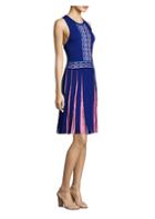 Versace Collection Contrast Pleated A-line Dress
