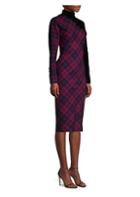 Marc Jacobs Check-print Embroidered Wool Sheath Dress