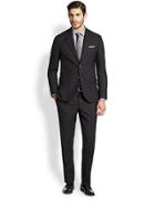 Saks Fifth Avenue Collection Modern-fit Wool Trousers