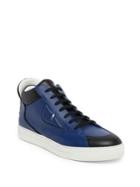 Fendi Bugs Mid-top Leather Sneakers