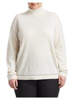 Lafayette 148 New York, Plus Size Lurex-trim Cashmere Turtleneck Sweater