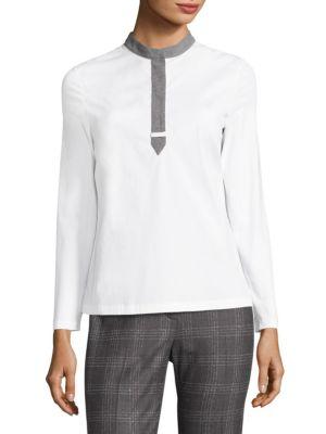 Peserico Contrast Placket Top