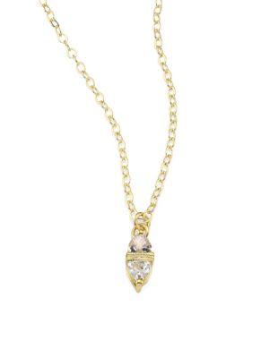 Ila Nessa White Sapphire & 14k Yellow Gold Pendant Necklace