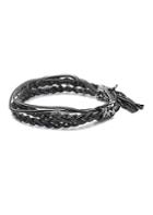 Emanuele Bicocchi Rhodium-plated Sterling Silver Double Braided Bracelet
