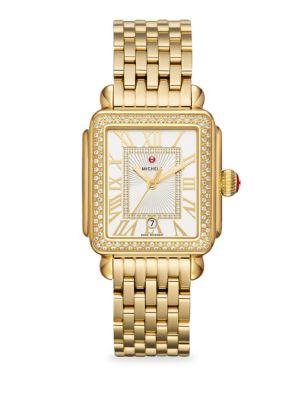 Michele Watches Deco Madison Gold Diamond Watch