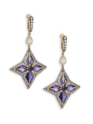 Ivy Diamond & Iolite Drop Earrings