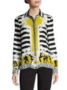 Versace Collection Silk Button-front Blouse