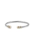 David Yurman Helena End Station Bracelet With Diamonds, 4mm Cultured Freshwater Pearls And 18k Gold
