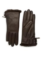 Agnelle Aliette Rabbit Fur-lined Leather Gloves