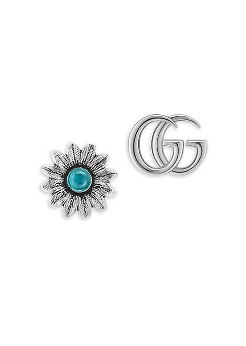 Gucci Flower & Logo Stud Earrings
