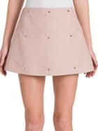 Valentino Rockstud Scalloped A-line Skirt