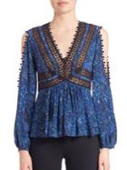 Rebecca Taylor Printed Lace Top