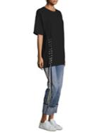 Kendall + Kylie Oversized Lace-up Tee