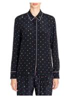 Stella Mccartney Ditsy Printed Silk Piped Blouse