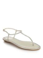 Rene Caovilla Crystal-embellished Satin T-strap Sandals