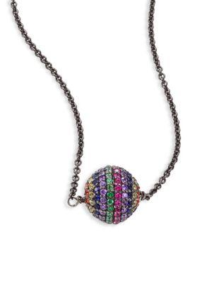 Eyem By Ileana Makri Rainbow Bead Pendant Necklace