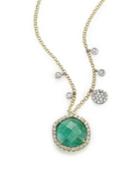 Meira T Emerald, Diamond & 14k Yellow Gold Pendant Necklace