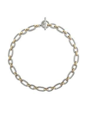 David Yurman Cushion Link Necklace With 18k Gold