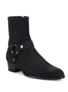 Saint Laurent Wyatt Harness Calfskin Leather Boots