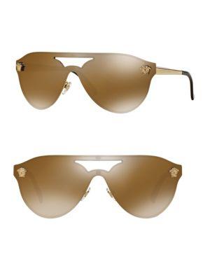 Versace 42mm Mirrored Pilot Sunglasses