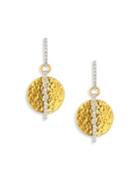 Gurhan Small Lush Diamond, 24k Yellow Gold & 18k White Gold Drop Earrings