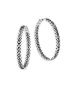 John Hardy Modern Chain Silver Medium Hoop Earrings/1.5