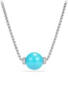 David Yurman Solari Diamond & Reconstituted Turquoise Pendant Necklace
