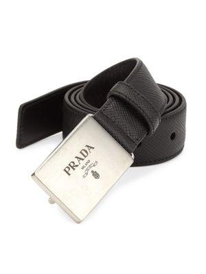 Prada Plaque Leather Belt