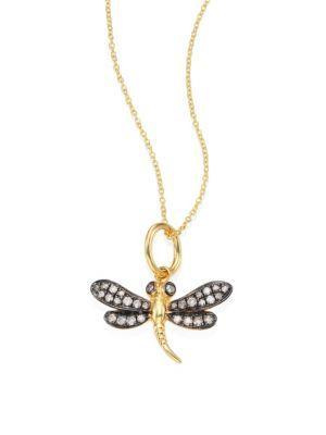 Annoushka Love Diamonds & 18k Yellow Gold Dragonfly Pendant Necklace