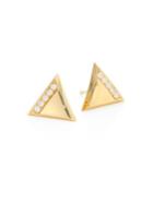 Marina B Triangoli Diamond & 18k Yellow Gold Earrings