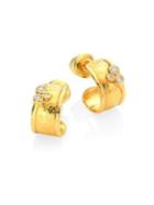 Gurhan Pointelle Diamond & 22k Yellow Gold Stud Earrings