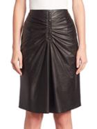 Altuzarra Rourke Ruched Leather Skirt