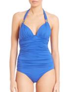 Elizabeth Hurley Beach One-piece Ruched Swimsuit