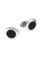 Dunhill Ad Coin Silver & Leather Cufflinks