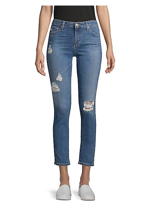 Ag Prima Ankle Mid-rise Distresed Jeans