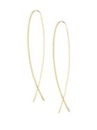 Lana Jewelry Narrow Flat Upside Down 14k Yellow Gold Hoop Earrings
