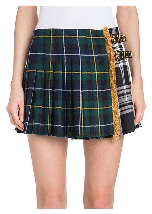 Versace Plaid Pleated Mini Skirt