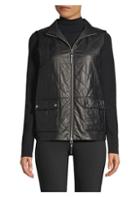 Lafayette 148 New York Leather Quilted Vest