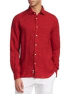 Saks Fifth Avenue Collection Solid Linen Button-down Shirt