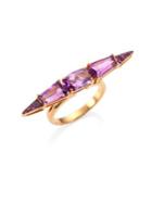 Etho Maria Sharp Pink Sapphire & Amethyst 18k Rose Gold Ring