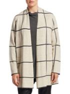 Eileen Fisher, Plus Size Checkered Open Front Cardigan