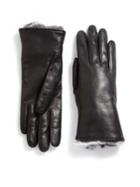 Ggf Fur-trimmed Leather Gloves