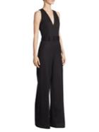 Theory Belted Tux V-neck Jumpsuit