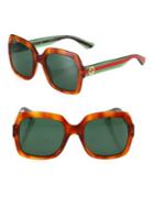 Gucci 54mm Glitter Web Oversized Square Sunglasses