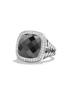 David Yurman Albion Ring With Diamonds And Faceted Hematine