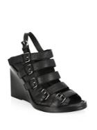 Ann Demeulemeester Buckle Wedge Leather Sandals