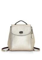 Coach Parka Metallic Canvas & Leather Backpack