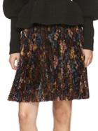 Burberry Pleated Garden Floral-print Silk Skirt
